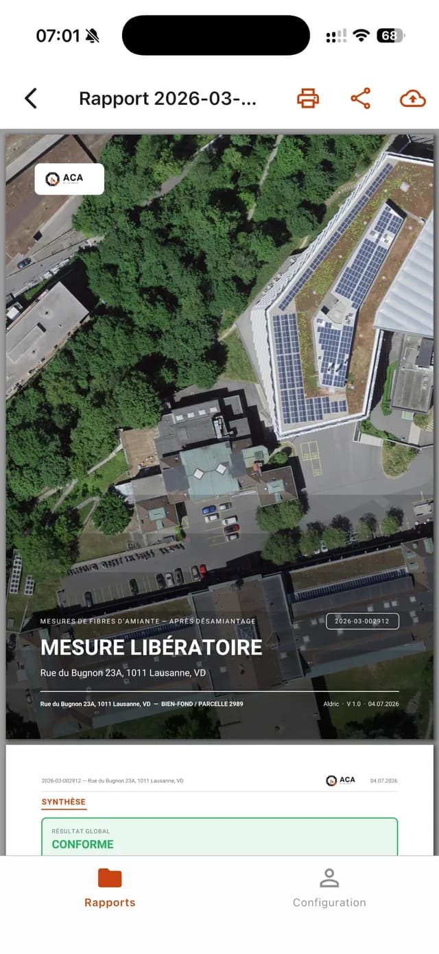 Rapport PDF généré